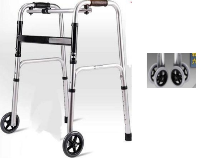 ANDADOR LINEAL DE ALUMINIO / 4 RUEDAS DELANTERAS C/NEGRO