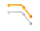 BARRA DE SEGURIDAD PARA BAÑO CON INCLINACIÓN-AMARILLO-40CM