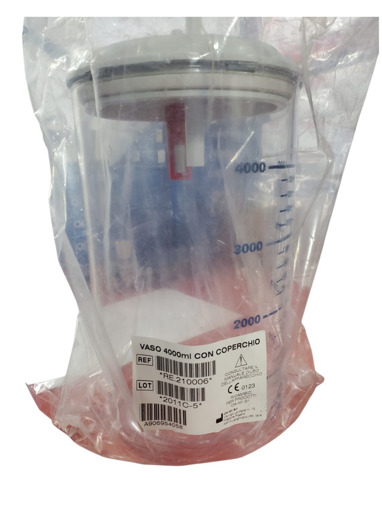 FRASCO DE POLICARBONATO CON TAPA 4000 ML