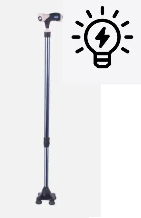 BASTON EN ALUMINIO CON LUZ C/GRIS