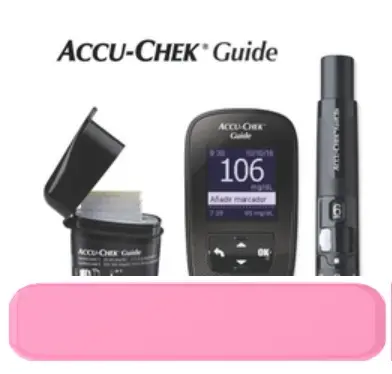 GLUCOMETRO ACCU-CHEK GUIDE - KIT COMPLETO - ETIQ. ROSADA