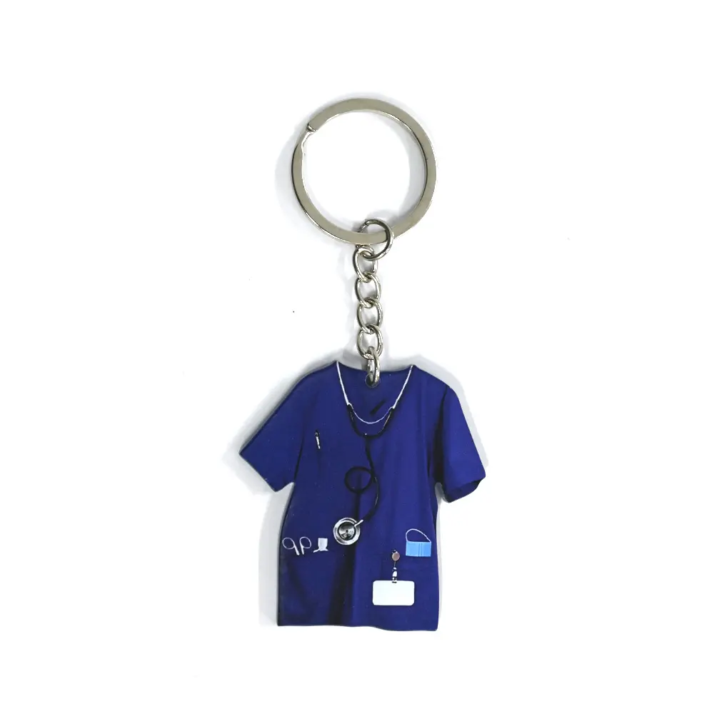 LLAVERO BATA MEDICA 2D C/AZUL ALTURA 11CM - LARGO 5CM