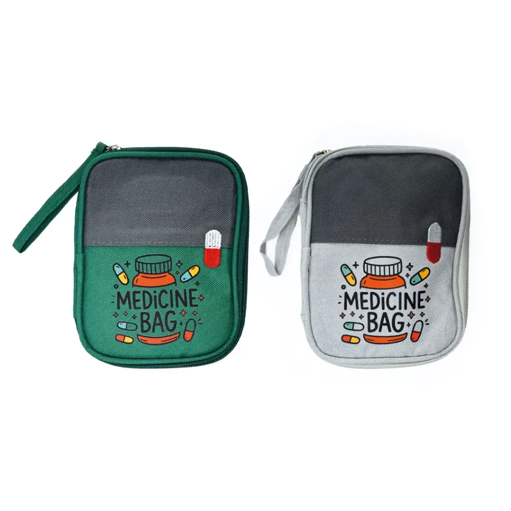 ESTUCHE MEDICINE PARA PASTILLAS DIF. COLORES ALTURA 16 CM – LARGO 12.5 CM