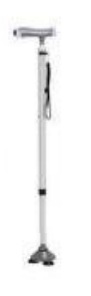 [0210108] BASTON DE ALUMINIO LINEAL 3 PATAS CENTRADAS C/BLANCO