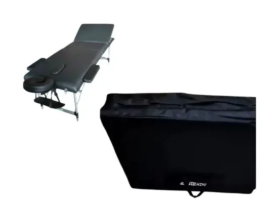 [0400090] CAMILLA MALETIN IMPORTADA C/NEGRO C/RUEDAS ALUMINIO 1.85M X 0.80M / HASTA1.20M DE ALTURA