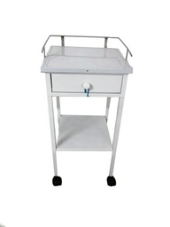 [0450174] COCHE DE CURACION 1 CAJON C/ BLANCO BORDES: ACERO INOX