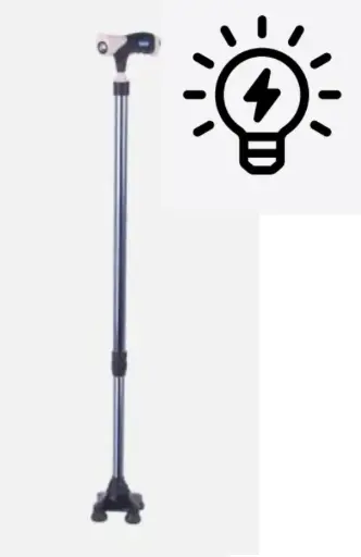 [0530005] BASTON EN ALUMINIO CON LUZ C/GRIS
