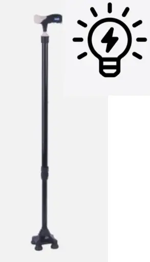 [0530002] BASTON EN ALUMINIO CON LUZ C/NEGRO 