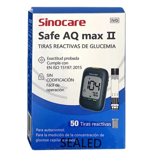 [0810082] TIRAS REACTIVAS X 50 UNID. SAFE AQ MAX II - SINOCARE
